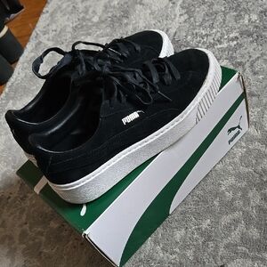 Puma Black Suede Platform Sneakers